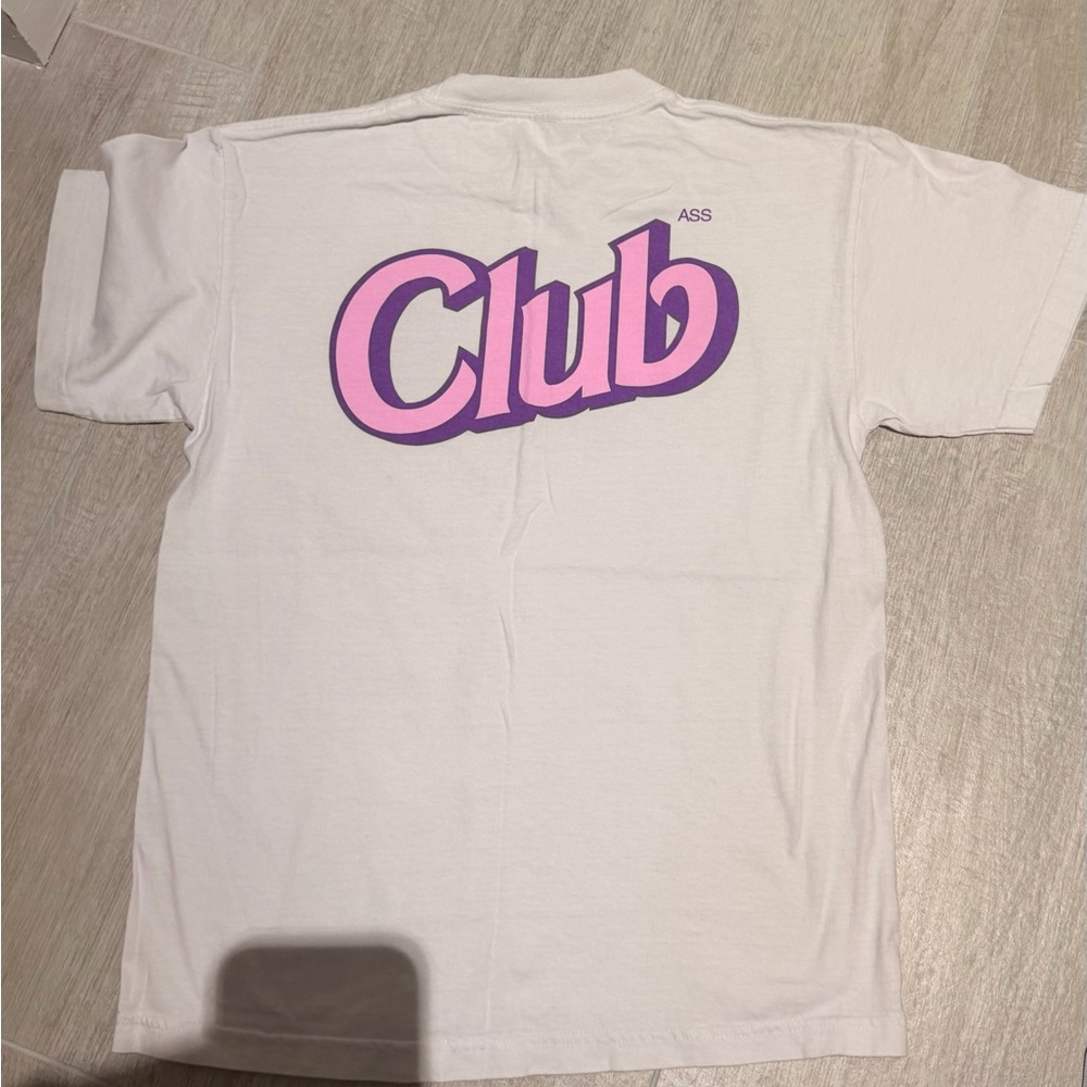 Anti Social Social Clun White T-Shirt with Pink and Purple 'Club' Graphic size M